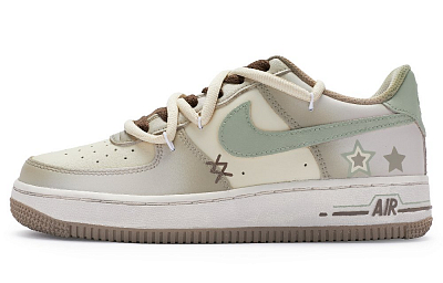 Nike Air Force 1 Low-Top Skateboard Shoes Men's Beige White Brown