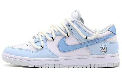 Nike Dunk Low-Top Skateboard Shoes Unisex Blue White