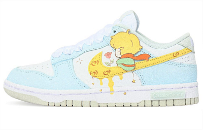 Nike Dunk Skateboard Shoes Women's Low Top Light Blue/Light Yellow/White
