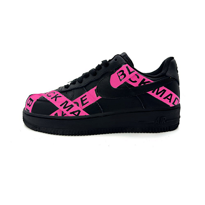 Nike Air Force 1 Slip-Resistant Low-Top Skateboard Shoes Unisex Black Pink