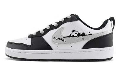 Nike Court Borough Low 2 Non slip Lightweight Low Top Skateboard Shoes GS Black White Gray