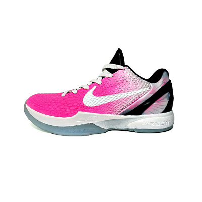 Nike Zoom Kobe 6 Basketball Shoes Unisex Low-Top Pink/White/Silver