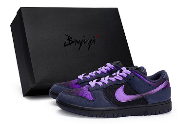 Nike Dunk LX NBHD Abrasion Resistant Breathable Low Top Skateboard Shoes Women's Blue Black Purple