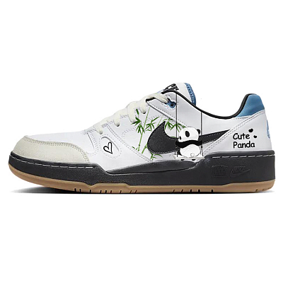 Nike Full Force Slip-Resistant Cushioning Wear-Resistant Low-Top Skateboard Shoes Men's Black White Blue
