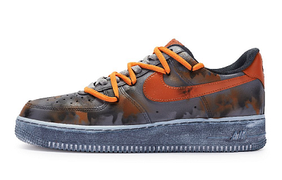 Nike Air Force 1 Anti Slip Wear Resistant Low Top Skateboard Shoes GS Brown Orange
