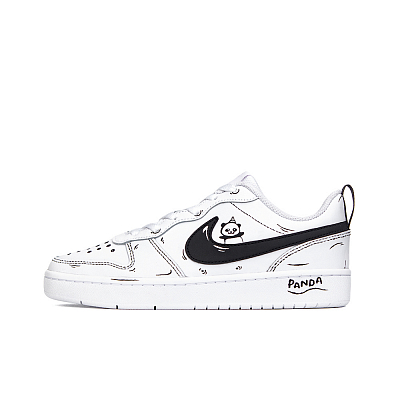 Nike Court Borough Slip Resistant, Abrasion Resistant, Waterproof Low Top Skateboard Shoes GS Black White