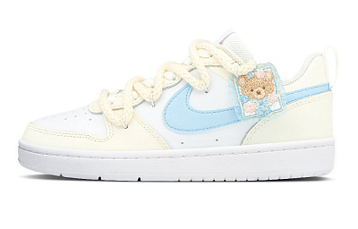 Nike Court Borough Skateboard Shoes Women's Low-Top Yellow/White