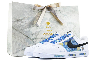 Nike Court Vision 1 SDS Starry Sky Low-Top Skateboard Shoes Women's White Blue