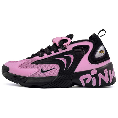Nike Zoom 2K Kaleidoscope, Urban Chic Style Black Pink Low Top Chunky Sneakers Unisex Black Pink