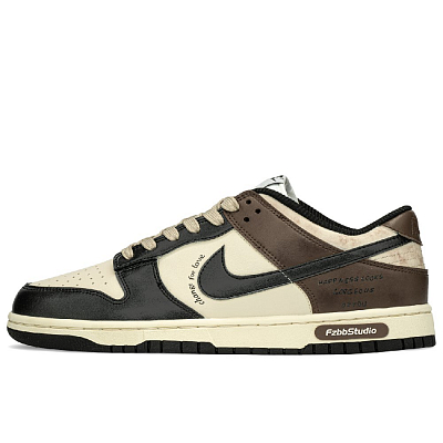Nike Dunk Anti-Slip And Wear-Resistant Lightweight Height Increasing Low-Top Skateboard Shoes Women's Beige Black Brown