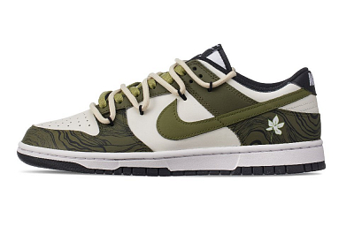 Nike Dunk Slip Resistant Shock Absorbers With Abrasion Resistant Properties Low top Skateboard Shoes Unisex White Green