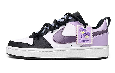 Nike Court Borough Kuromi Anti-Slip Wear-Resistant Low-Top Skateboard Shoes Women's Purple Black