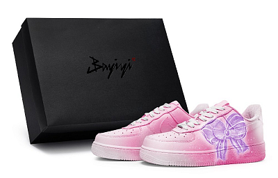 Nike Air Force 1 LOW 811 Manufacturing, Maiden Knot Purple, Special Shoe Box Low Top Skateboard Shoes GS Pink Purple