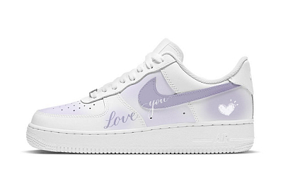 Nike Air Force 1 Purple Mood Anti-Slip Wear-Resistant Low-Top Skateboard Shoes Women's White Purple