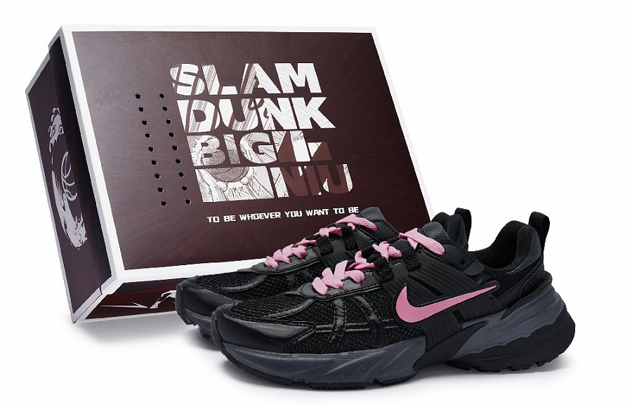 Nike V2K Run Cushioning, Abrasion Resistant, And Waterproof Low Top Running Shoes Unisex Black Rose Red купить в интернет-магазине Yoocart с быстрой доставкой по России.