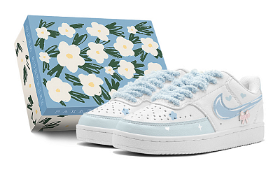 Nike Court Vision Low Top Skateboard Shoes Women's Blue