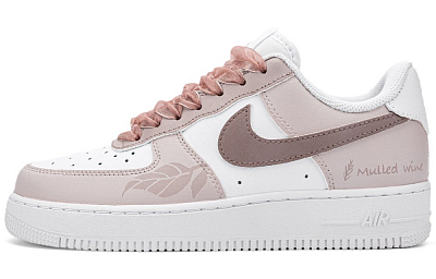 Nike Air Force 1 Low Top Skateboard Shoes Women's Gray Pink