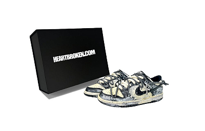 Nike Dunk Anti Slip Wear Resistant Low Top Skateboard Shoes GS Black White Gray