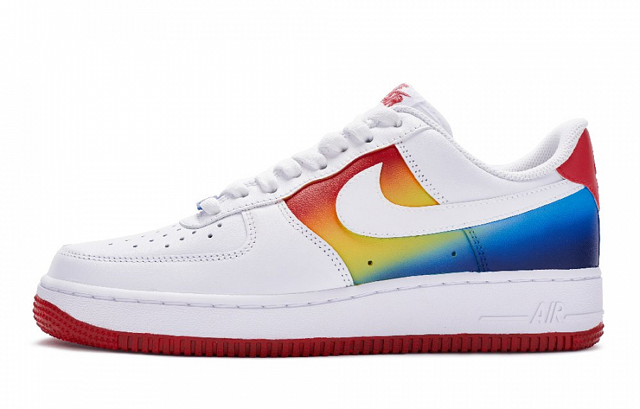 Nike Air Force 1 Low Top Skateboard Shoes GS White Red Yellow Blue купить в интернет-магазине Yoocart с быстрой доставкой по России.