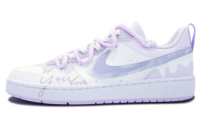 Nike Court Borough Low Recraft Beloved Slip-Resistant Cushioning Low-Top Skateboard Shoes GS Taro Purple