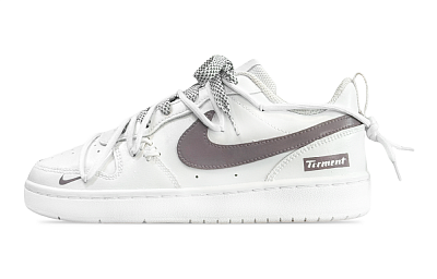 Nike Court Borough Slip Resistant Low Top Skateboard Shoes GS White