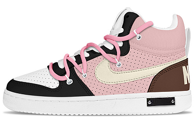 Nike Court Borough Low Mid Mid-Top Skateboard Shoes Men's Pink Brown