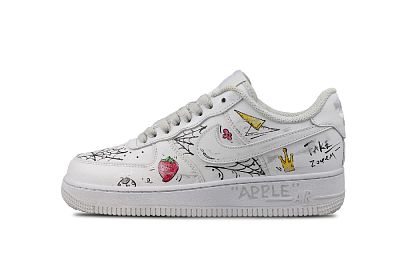 Nike Air Force 1 Twelve Insects Anti-Slip Wear-Resistant Low-Top Skateboard Shoes Unisex Beige Gray