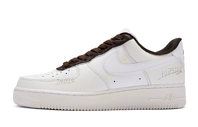 Nike Air Force 1 Low 811 Manufacturing Low Top Skateboard Shoes GS Beige White Brown