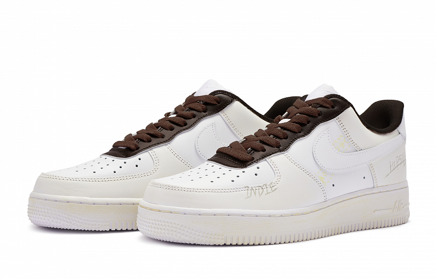 Nike Air Force 1 Low 811 Manufacturing Low Top Skateboard Shoes GS Beige White Brown купить в интернет-магазине Yoocart с быстрой доставкой по России.