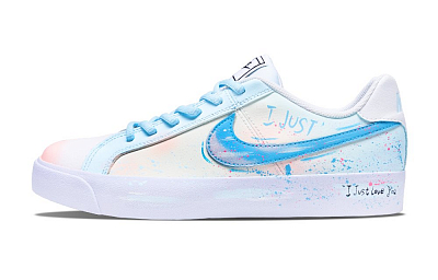 Nike Court Royale Collection Skateboard Shoes Unisex Low Top White Blue