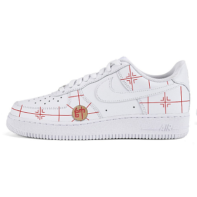 Nike Air Force 1 Air Force 1 Low-Top Skateboard Shoes Men White Red
