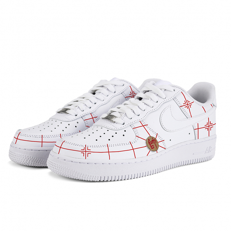 Nike Air Force 1 Air Force 1 Low-Top Skateboard Shoes Men White Red купить в интернет-магазине Yoocart с быстрой доставкой по России.