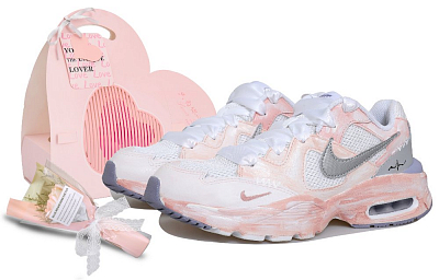 Nike Air Max Fusion Moisture Wicking Quick Dry Low Top Running Shoes Women's Pink Silver White