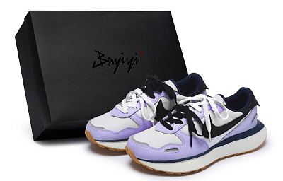 Nike Phoenix Waffle Low Top Running Shoes Women's Purple White Black