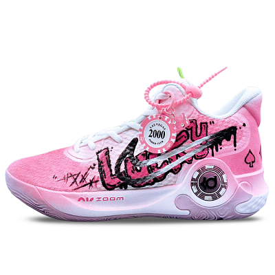 Nike KD Trey 5 IX Slip-Resistant Mid-Top Basketball Shoes Unisex Pink