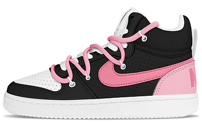 Nike Court Borough Mid High-Top Skateboard Shoes Men's Black Pink