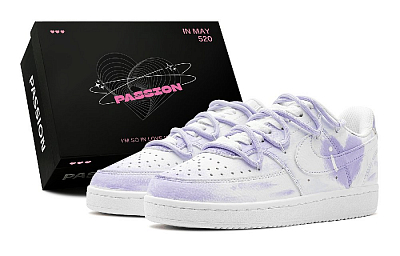 Nike Court Vision 1 Romantic 520 Cooling Summer Taro Sweetheart Low-Top Skateboard Shoes Men's Purple White