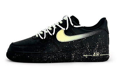 Nike Air Force 1 Low Anti-Slip Wear-Resistant Low-Top Skateboard Shoes GS Black Yellow