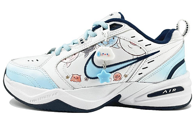 Nike Air Monarch 4 Slip-Resistant Low-Top Chunky Sneakers Unisex Blue White