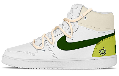 Nike EBERNON Mid Mid-Top Skateboard Shoes Men's Beige Green