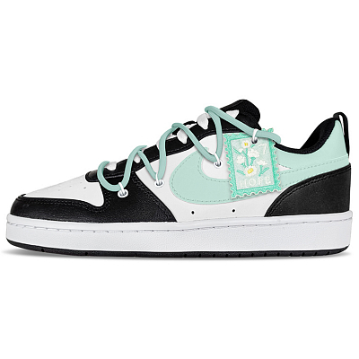Nike Court Borough Low 2 Low-Top Skateboard Shoes GS Pink Green