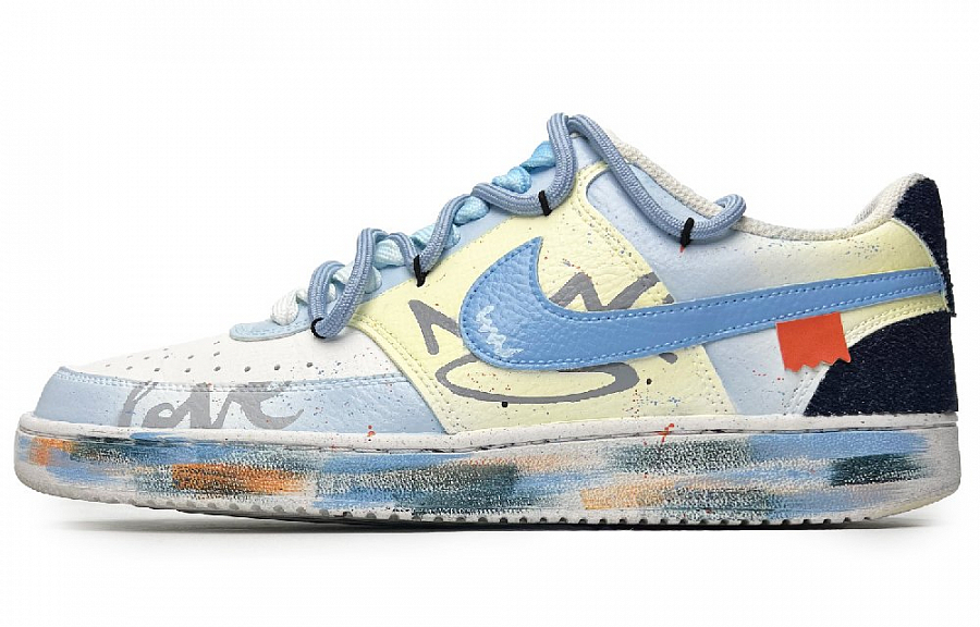 Nike Court Vision 1 Anti-Slip And Wear-Resistant Lightweight Low-Top Skateboard Shoes Women's Blue White купить в интернет-магазине Yoocart с быстрой доставкой по России.