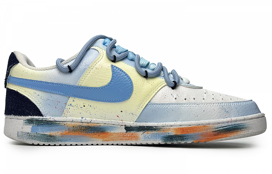 Nike Court Vision 1 Anti-Slip And Wear-Resistant Lightweight Low-Top Skateboard Shoes Women's Blue White купить в интернет-магазине Yoocart с быстрой доставкой по России.