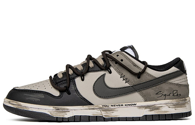 Nike Dunk Wild Premonition Anti Slip Wear Resistant Low Top Skateboard Shoes Unisex Black Brown