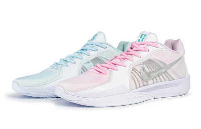 Nike Sabrina 2 Anti-Slip And Wear-Resistant Quick Dry Super-Light Low-Top Basketball Shoes Unisex White Blue Pink