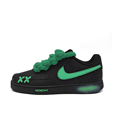 Nike Court Vision Slip-Resistant Cushioning Lightweight Low-Top Skateboard Shoes Unisex Black Green