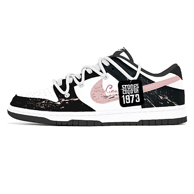 Nike Dunk Abrasion Resistant Low Top Skateboard Shoes Unisex Black Pink