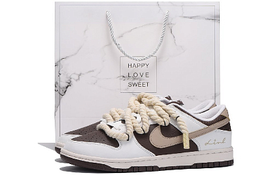 Nike Dunk Slip-Resistant Coverage Low-Top Skateboard Shoes Unisex Linen
