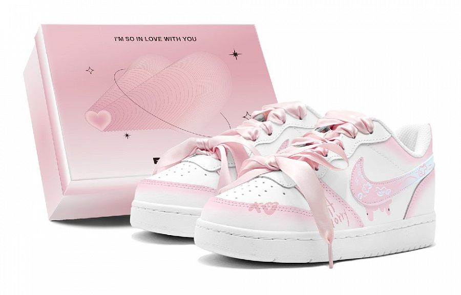 Nike Court Borough 2 Slip-Resistant Low-Top Skateboard Shoes Women's Pink Blue купить в интернет-магазине Yoocart с быстрой доставкой по России.