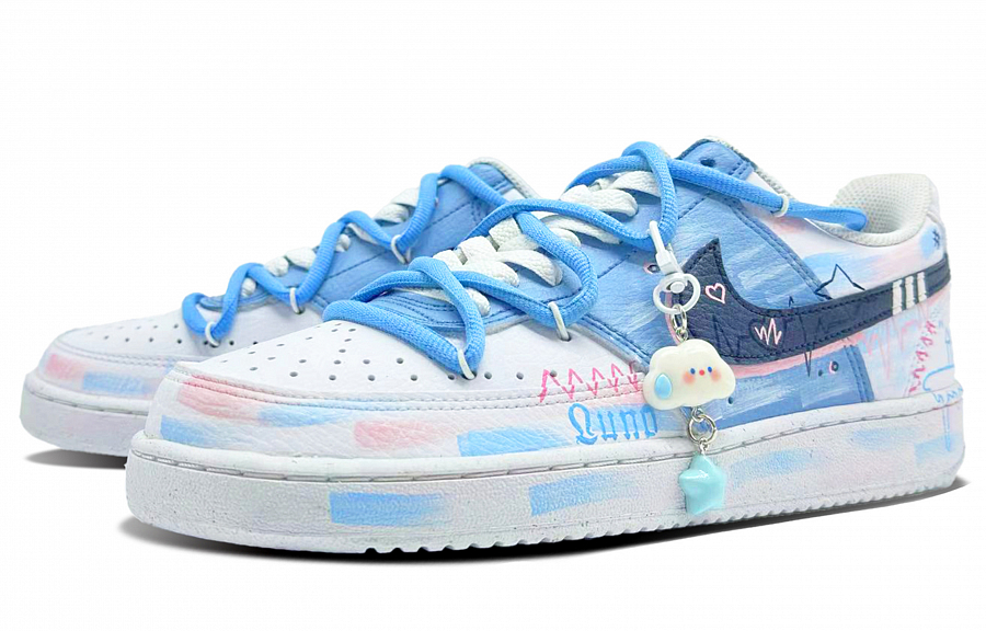 Nike Court Vision 1 Skateboard Shoes Men's Low top White/Blue купить в интернет-магазине Yoocart с быстрой доставкой по России.
